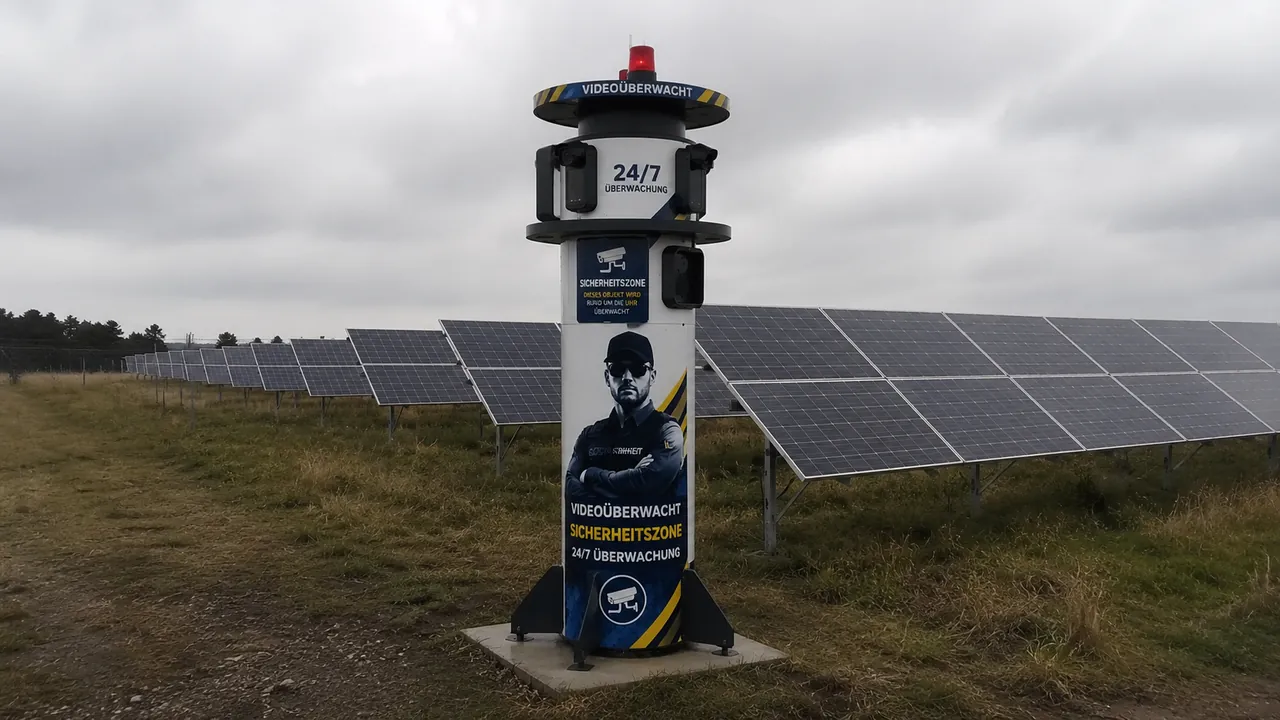 ORBITAS Tower in der Video-Version zur Absicherung eines Solarparks