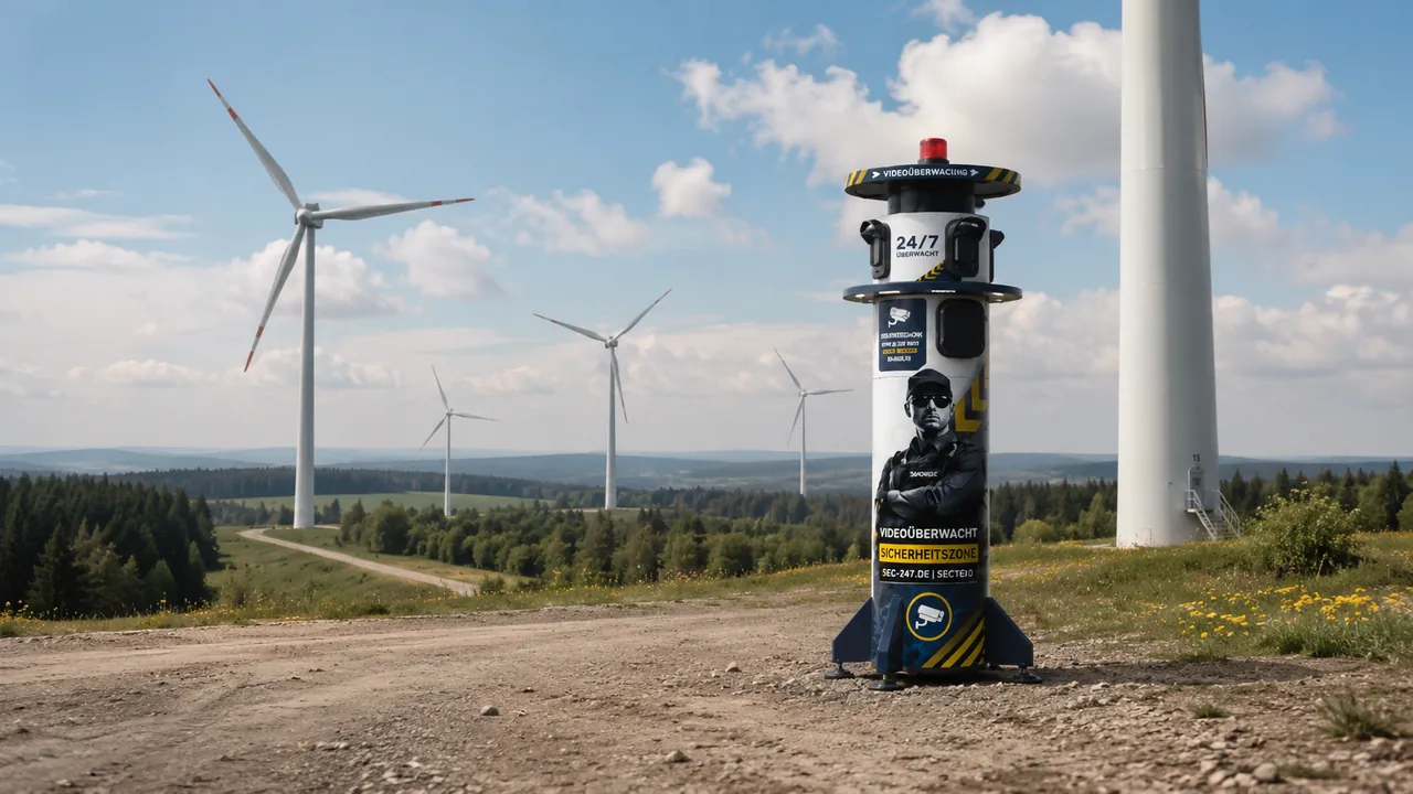 Mobiler ORBITAS Tower in der Video-Version an einem Windpark